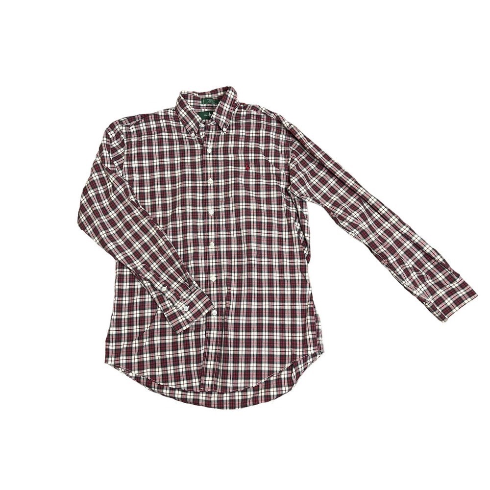 Hunt Club Men's Cotton Plaid Size Medium‎ Button-Down Long Sleeve Shirt
